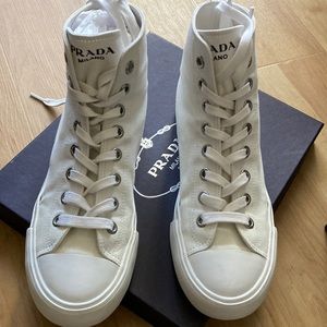Prada lace up high tops Size 40